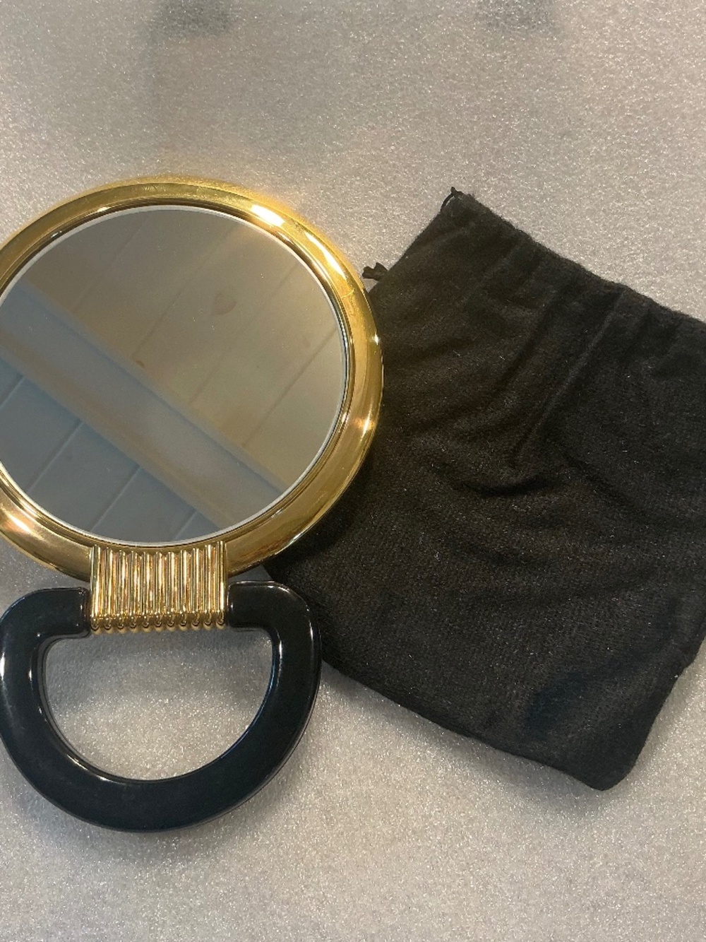Vintage JANEKE Italy 2-sided Makeup Mirror & Case Table Top or Hand Held